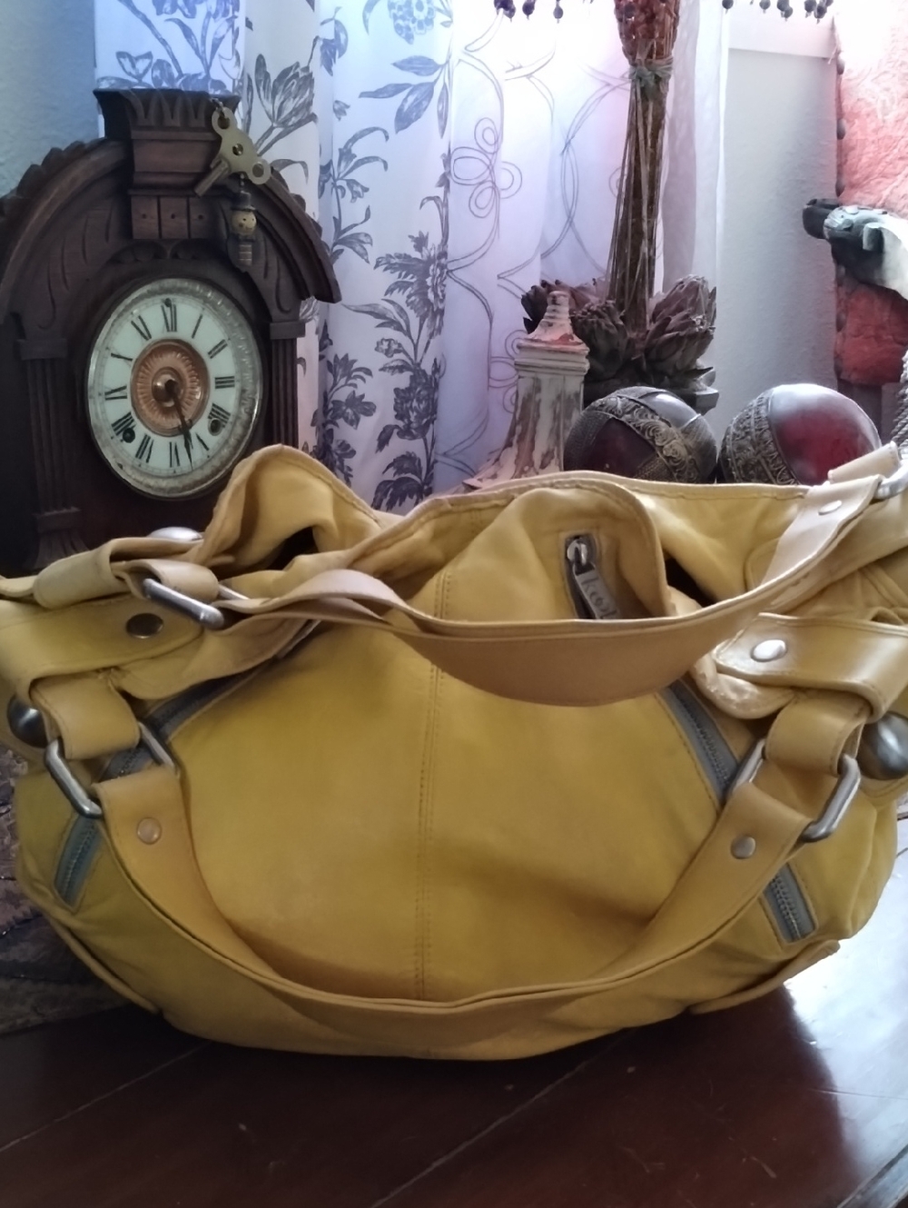 Kooba Yellow Studded Leather Shoulder Bag